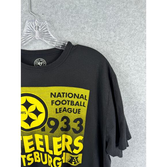 Pittsburgh Steelers 47 Shirt Size L Black Short Sleeve Crewneck Tee NFL Football - Picture 7 of 8